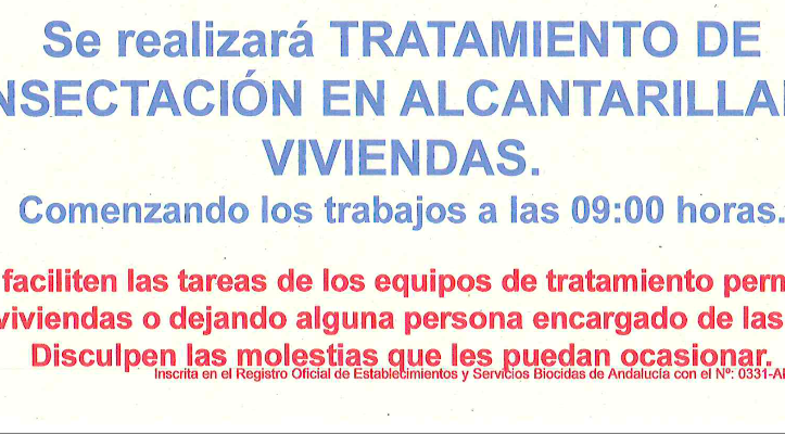 Primer tratamiento (2023) de desinsectación en la viviendas