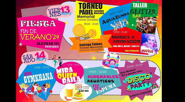 Fiesta fin de verano el próximo 13 y 14 de septiembre